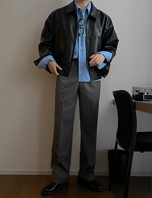 (코디SET 10%세일) 깔끔하고 남성적인 레더자켓+셔츠 코디